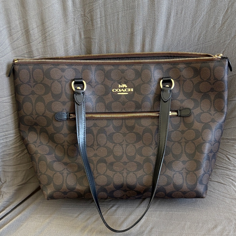 Coach Dark Brown Signature Tote